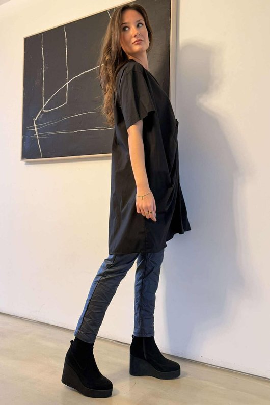Oscar Raffie Origami Tunic Black 